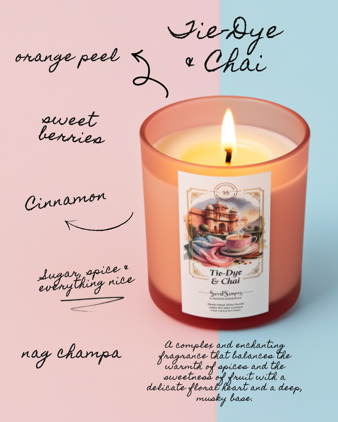Tie-Dye & Chai | Scented Soy Wax Candle