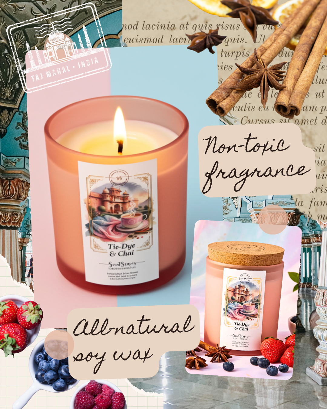 Tie-Dye & Chai | Scented Soy Wax Candle