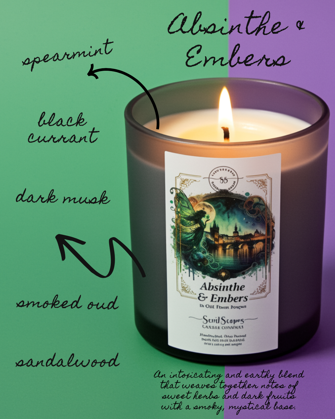 Absinthe & Embers in Old Town Prague | Scented Soy Wax Candle